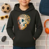 Day Of The Dead Grunge Sugar Skull Kids Hoodie thumb 2