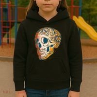 Day Of The Dead Grunge Sugar Skull Kids Hoodie thumb 3