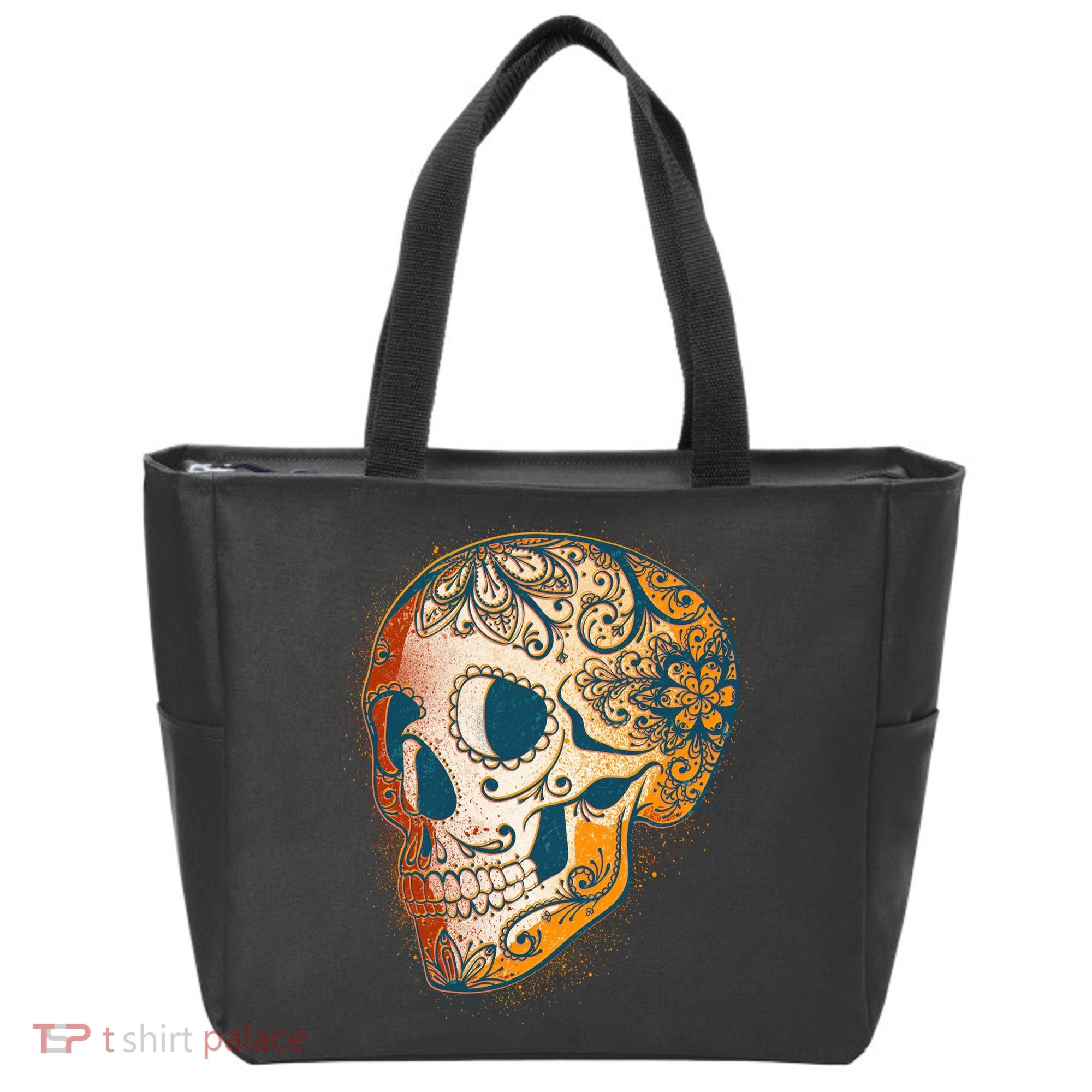 Day Of The Dead Grunge Sugar Skull Tote Bag