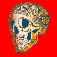 Day Of The Dead Grunge Sugar Skull Santa Hat thumb 1