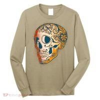 Day Of The Dead Grunge Sugar Skull Long Sleeve Shirt thumb 0