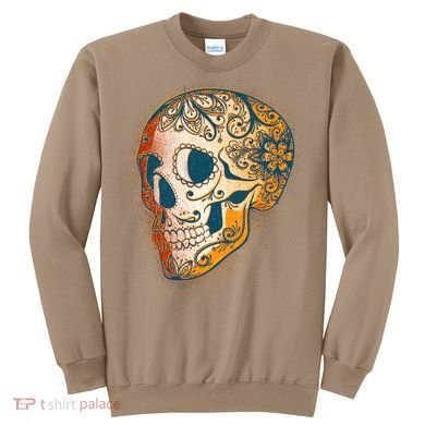 Day Of The Dead Grunge Sugar Skull Sweatshirt