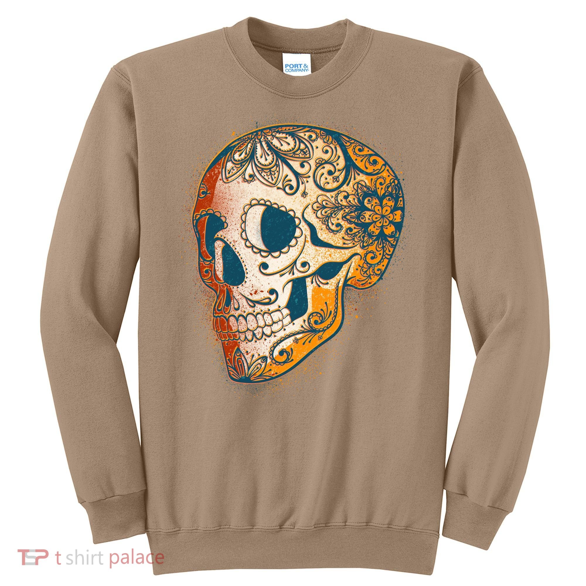 Day Of The Dead Grunge Sugar Skull Sweatshirt