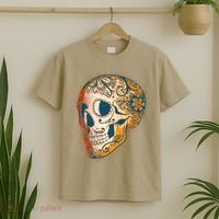 Day Of The Dead Grunge Sugar Skull T-Shirt thumb 2