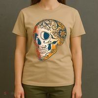 Day Of The Dead Grunge Sugar Skull T-Shirt thumb 4