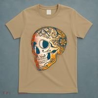 Day Of The Dead Grunge Sugar Skull T-Shirt thumb 5
