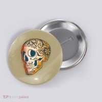 Day Of The Dead Grunge Sugar Skull Button thumb 0