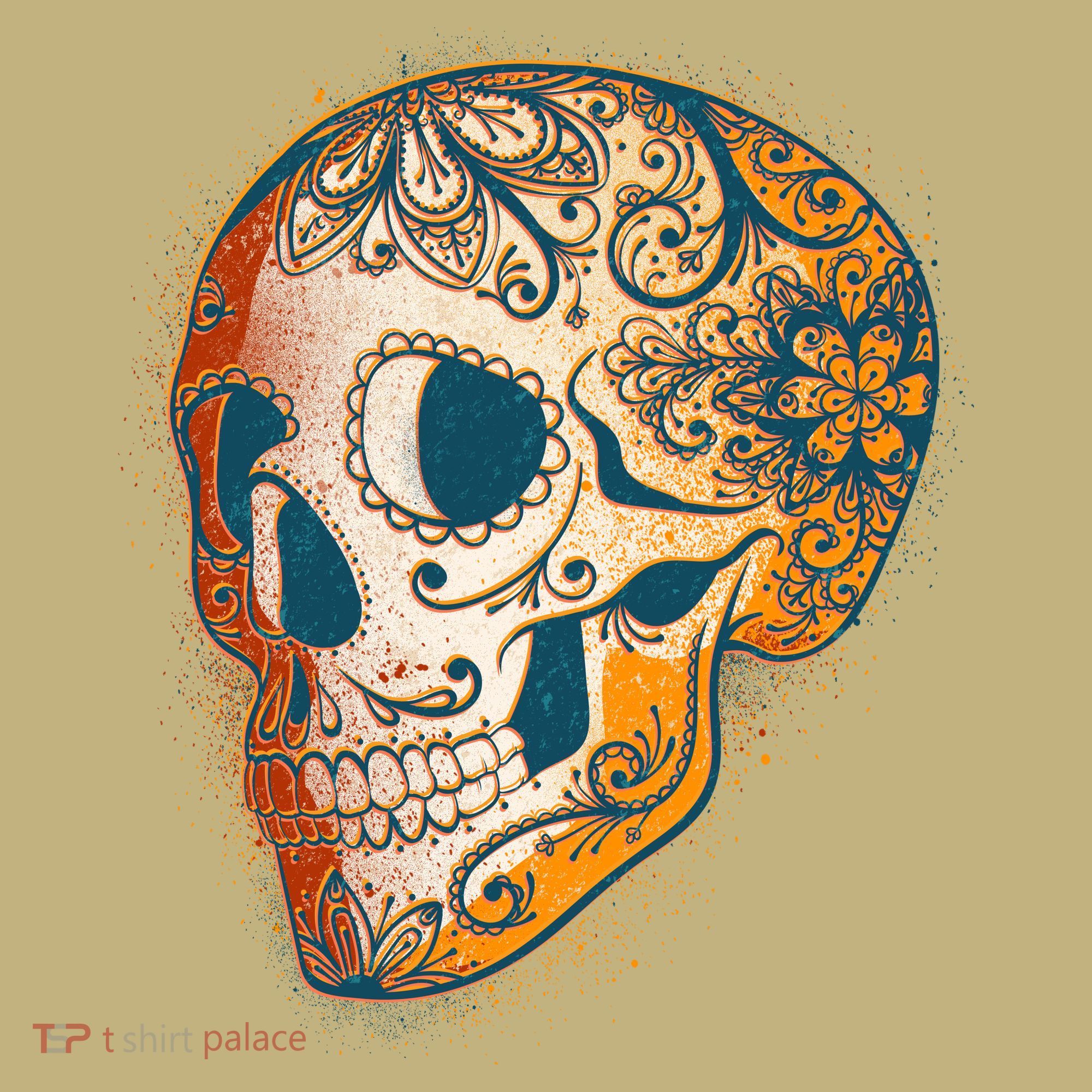Day Of The Dead Grunge Sugar Skull Mousepad