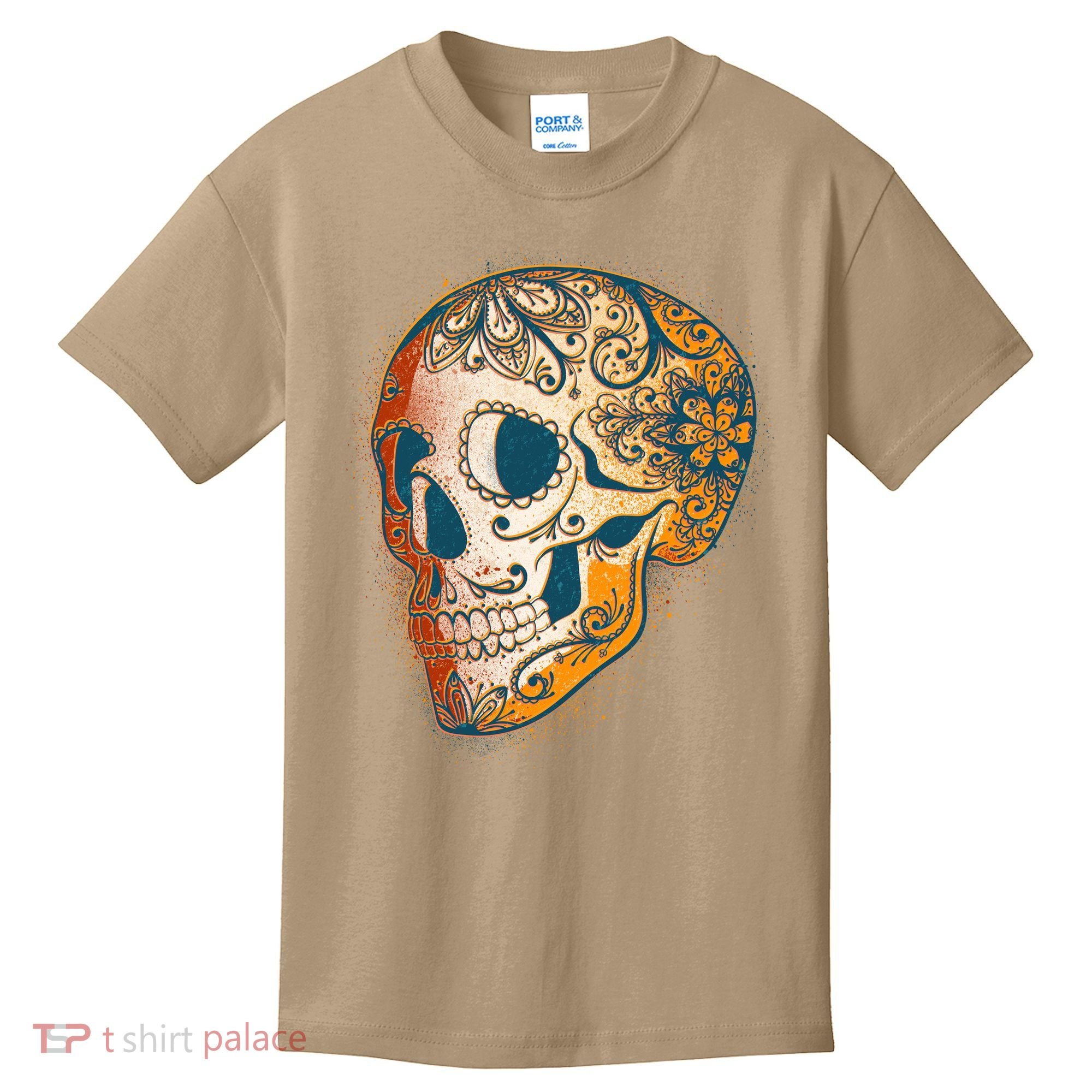 Day Of The Dead Grunge Sugar Skull Kids T-Shirt