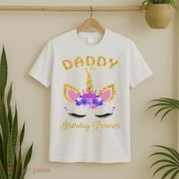 Daddy Of The Unicorn Birthday Princess Birthday Party Dad's T-Shirt thumb 2