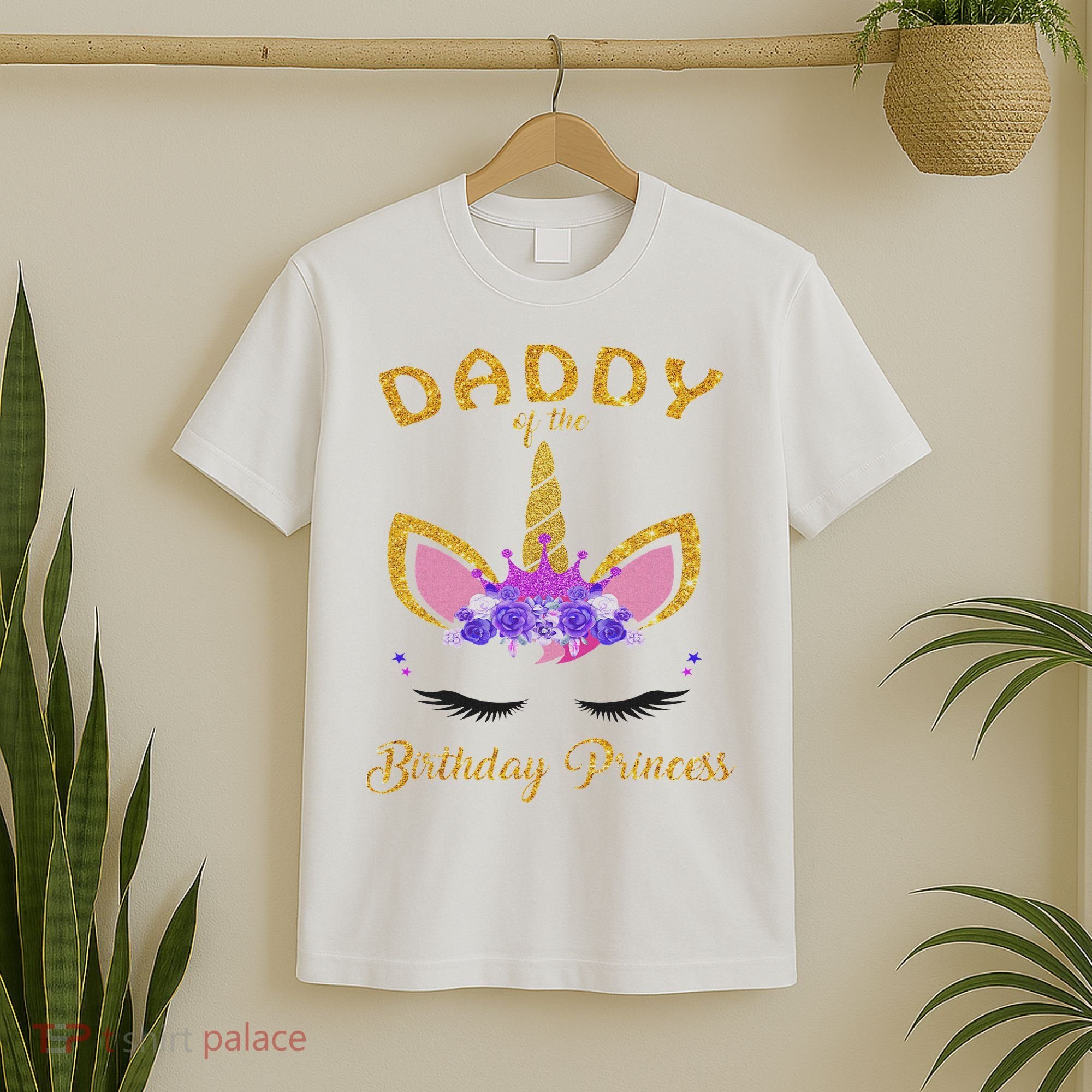 Daddy Of The Unicorn Birthday Princess Birthday Party Dad's T-Shirt