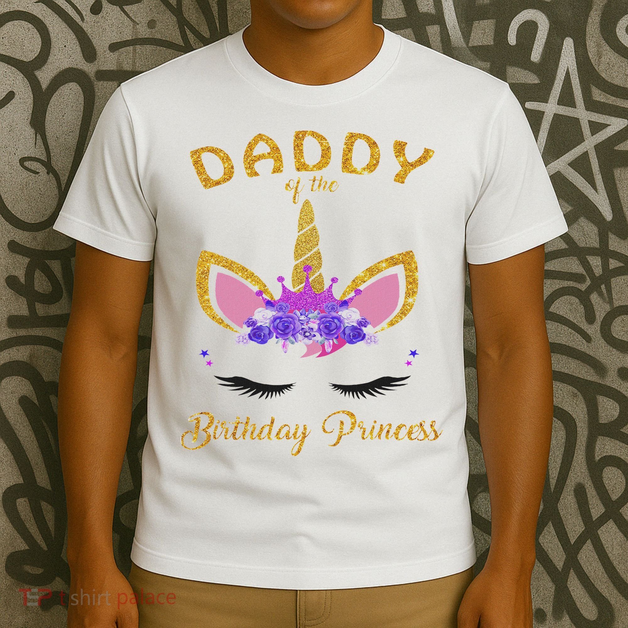 Daddy Of The Unicorn Birthday Princess Birthday Party Dad's T-Shirt