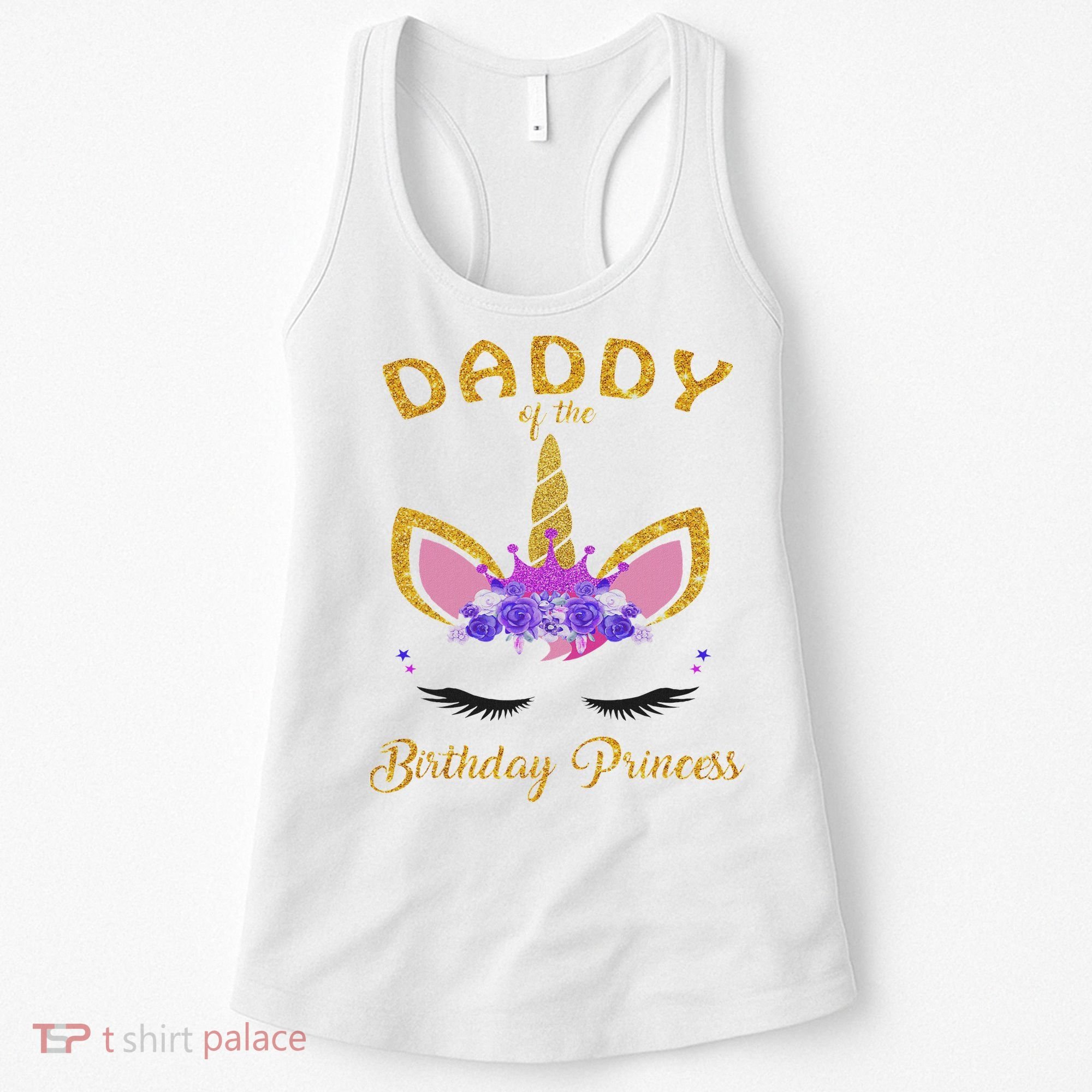 Daddy Of The Unicorn Birthday Princess Birthday Party Dad's Women's Tank Top