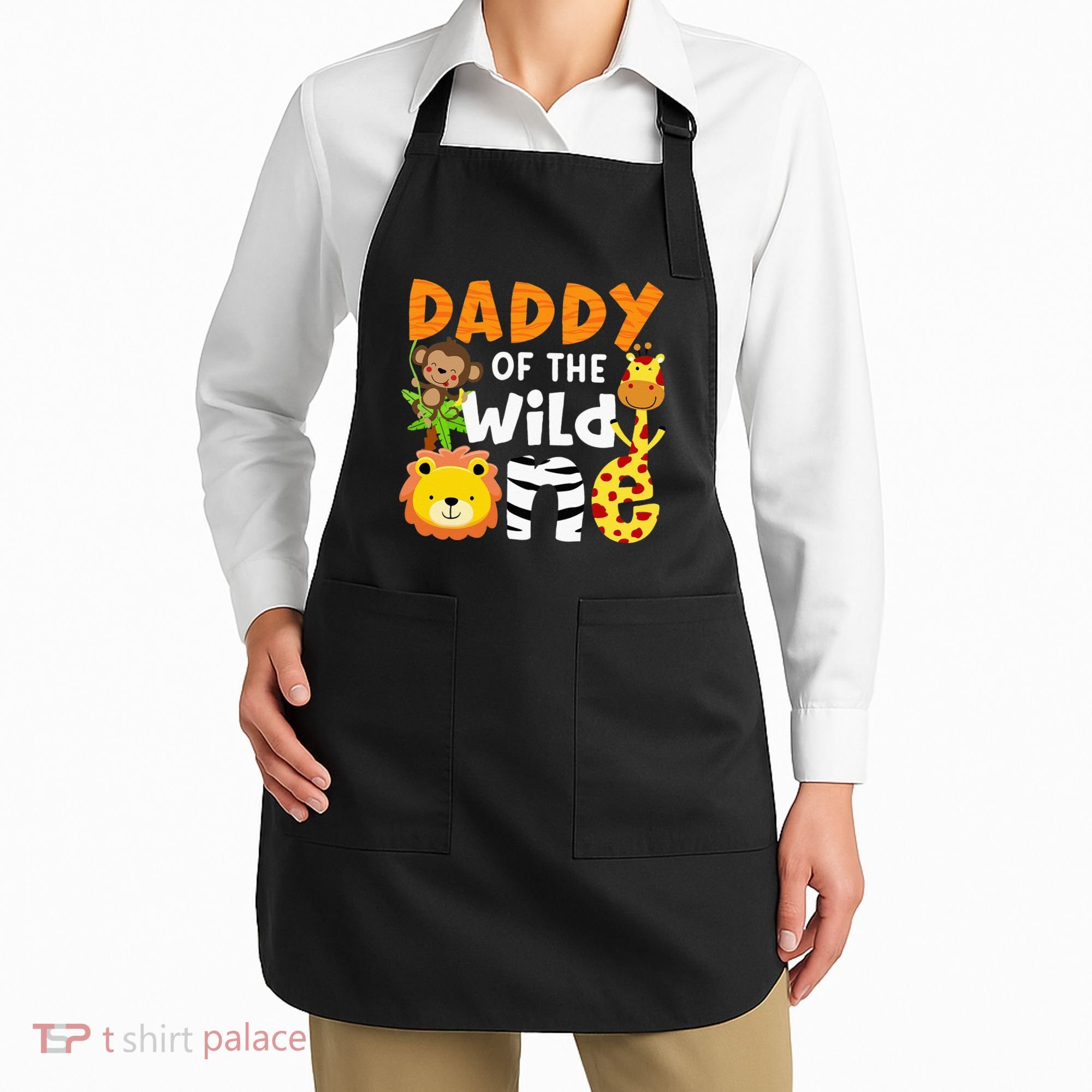 Daddy Of The Wild One Zoo Bday Party Safari Jungle Animals Apron