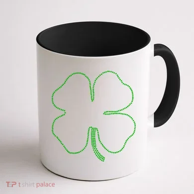 Dotted Cloverleaf St. Patrick's Day Coffee Mug back