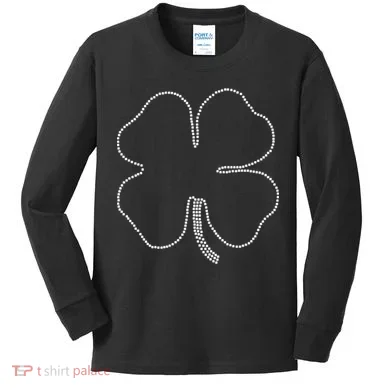 Dotted Cloverleaf St. Patrick's Day Kids Long Sleeve Shirt