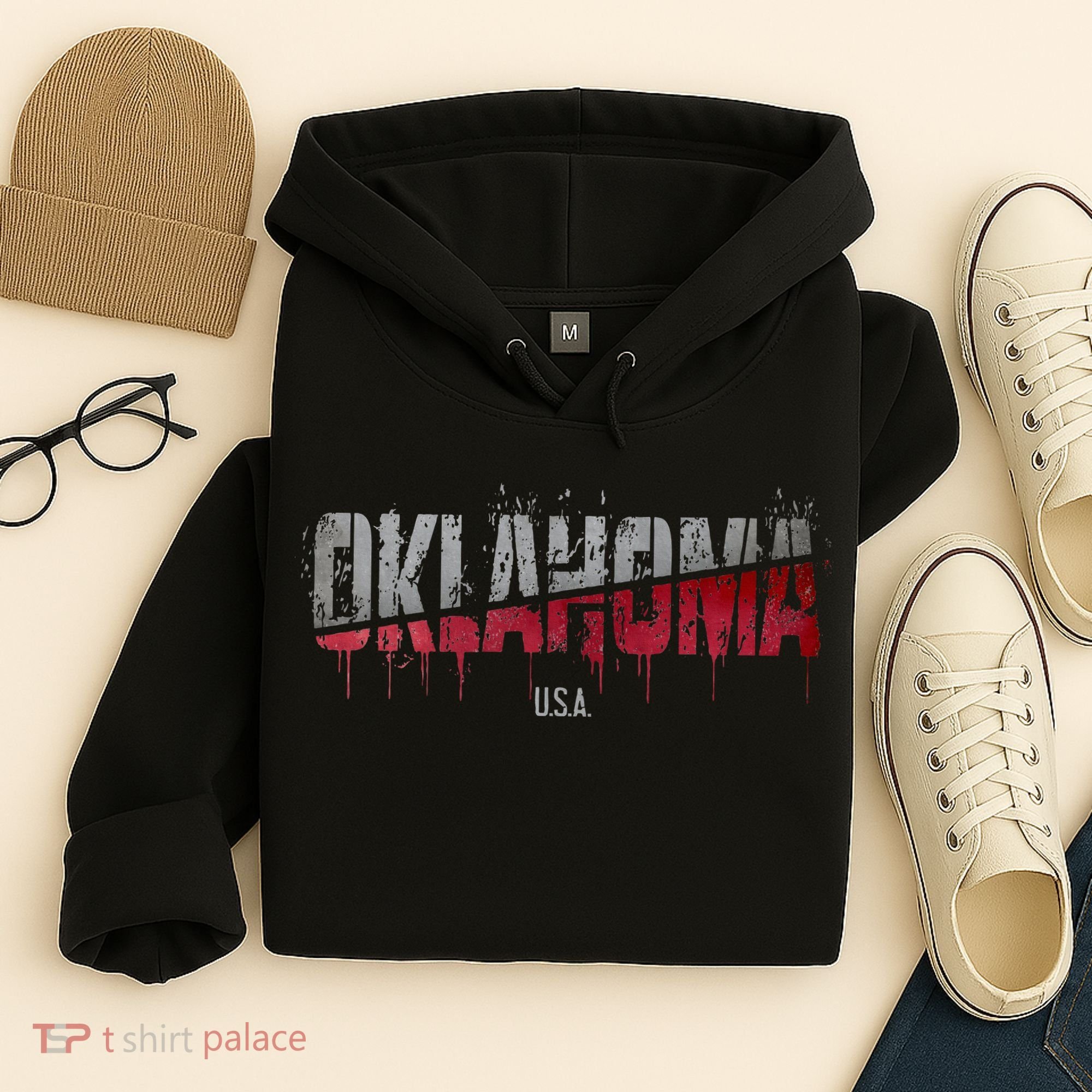 Distressed Oklahoma Usa Hoodie