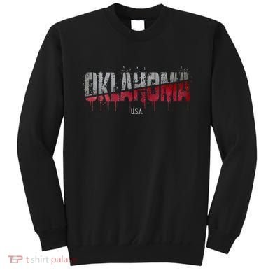 Distressed Oklahoma Usa Sweatshirt