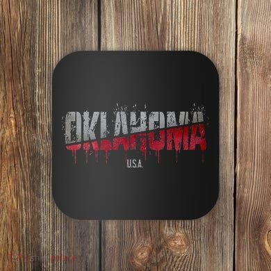 Distressed Oklahoma Usa Coaster