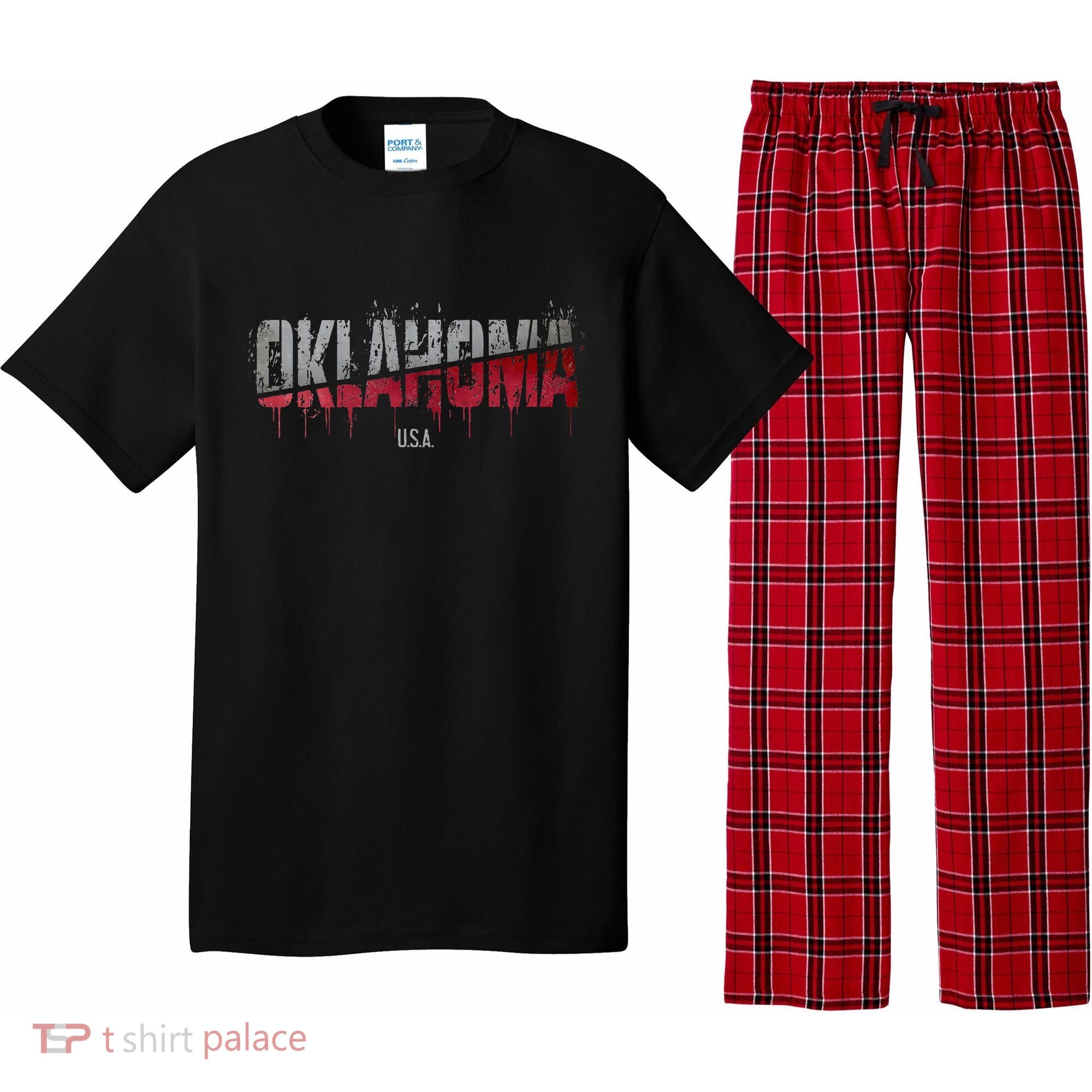 Distressed Oklahoma Usa Pajama Set