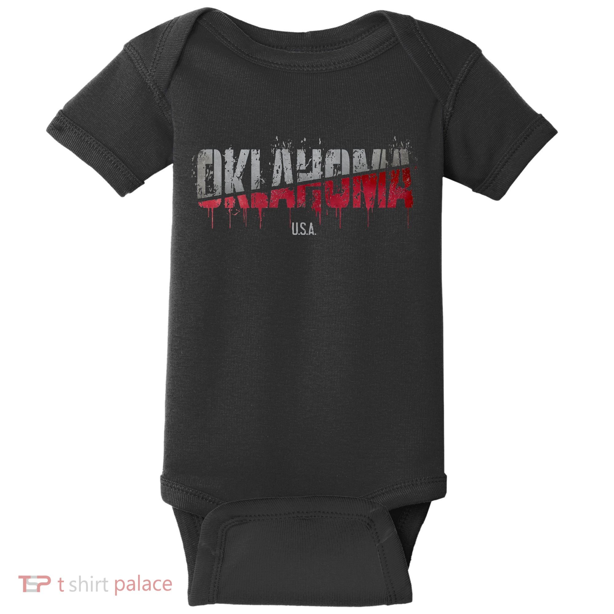 Distressed Oklahoma Usa Baby Bodysuit