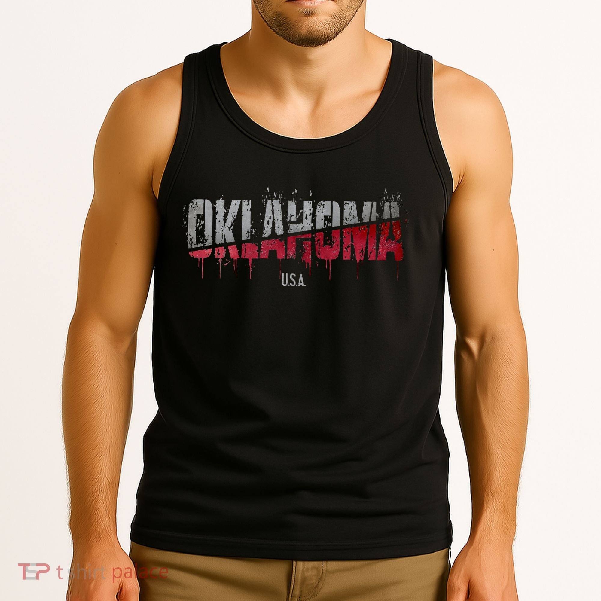 Distressed Oklahoma Usa Tank Top