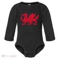 Dragon Of Wales Flag Cool Welsh Cymru Flags Baby Long Sleeve Bodysuit thumb 0