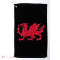 Dragon Of Wales Flag Cool Welsh Cymru Flags Golf Towel thumb 0