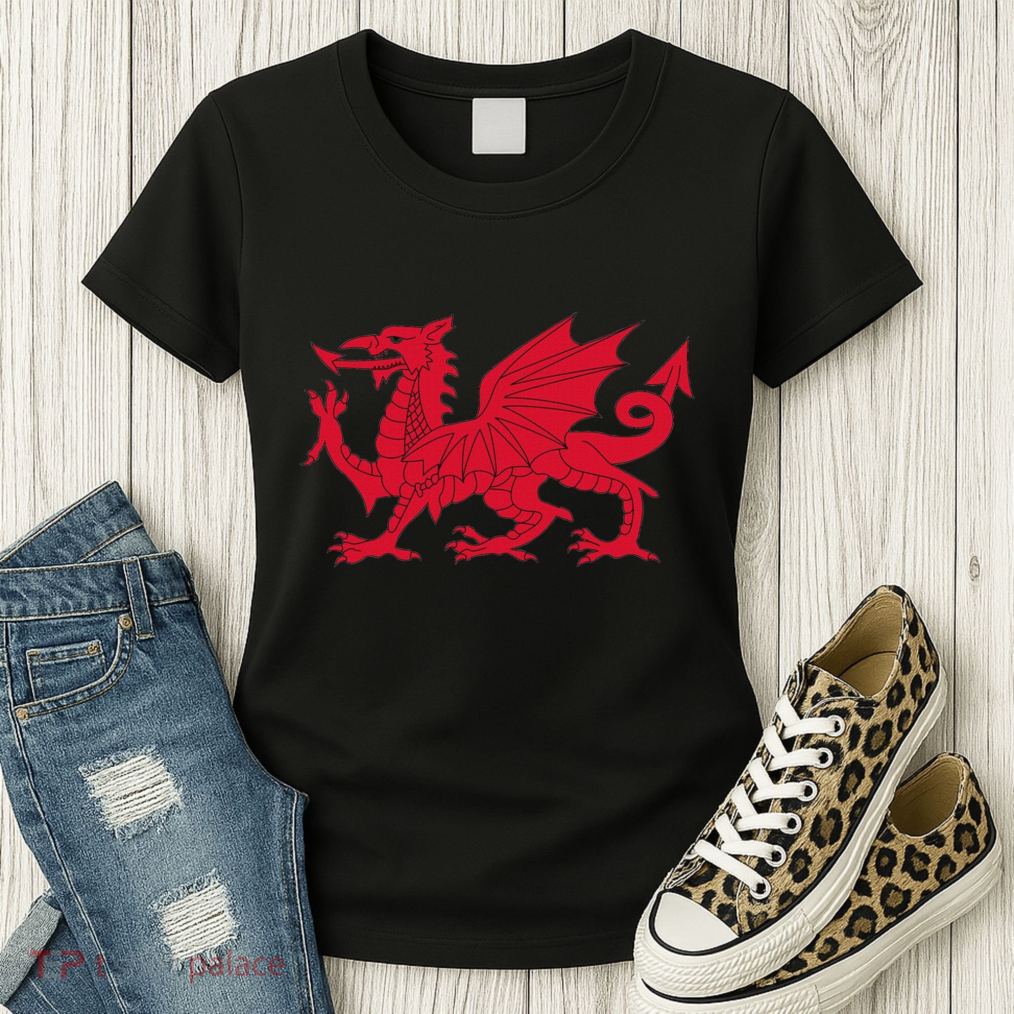 Dragon Of Wales Flag Cool Welsh Cymru Flags Women's T-Shirt