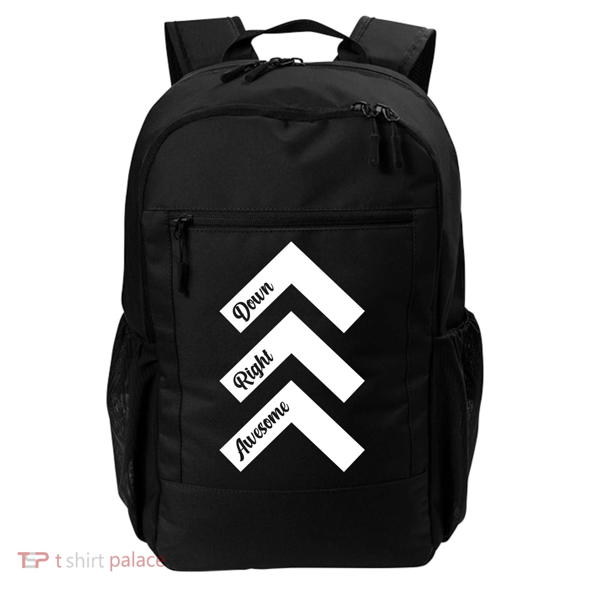 Down Right Awesome Arrow Down Syndrome Awareness Backpack