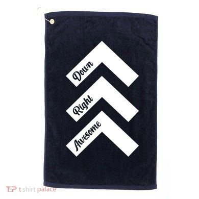 Down Right Awesome Arrow Down Syndrome Awareness Golf Towel