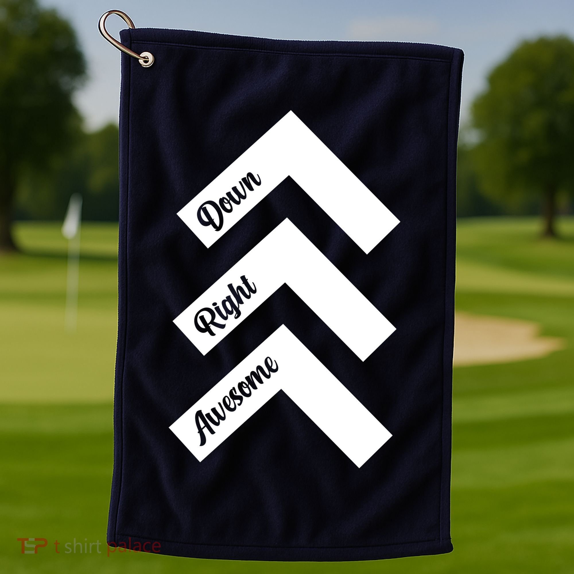 Down Right Awesome Arrow Down Syndrome Awareness Golf Towel