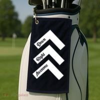Down Right Awesome Arrow Down Syndrome Awareness Golf Towel thumb 2