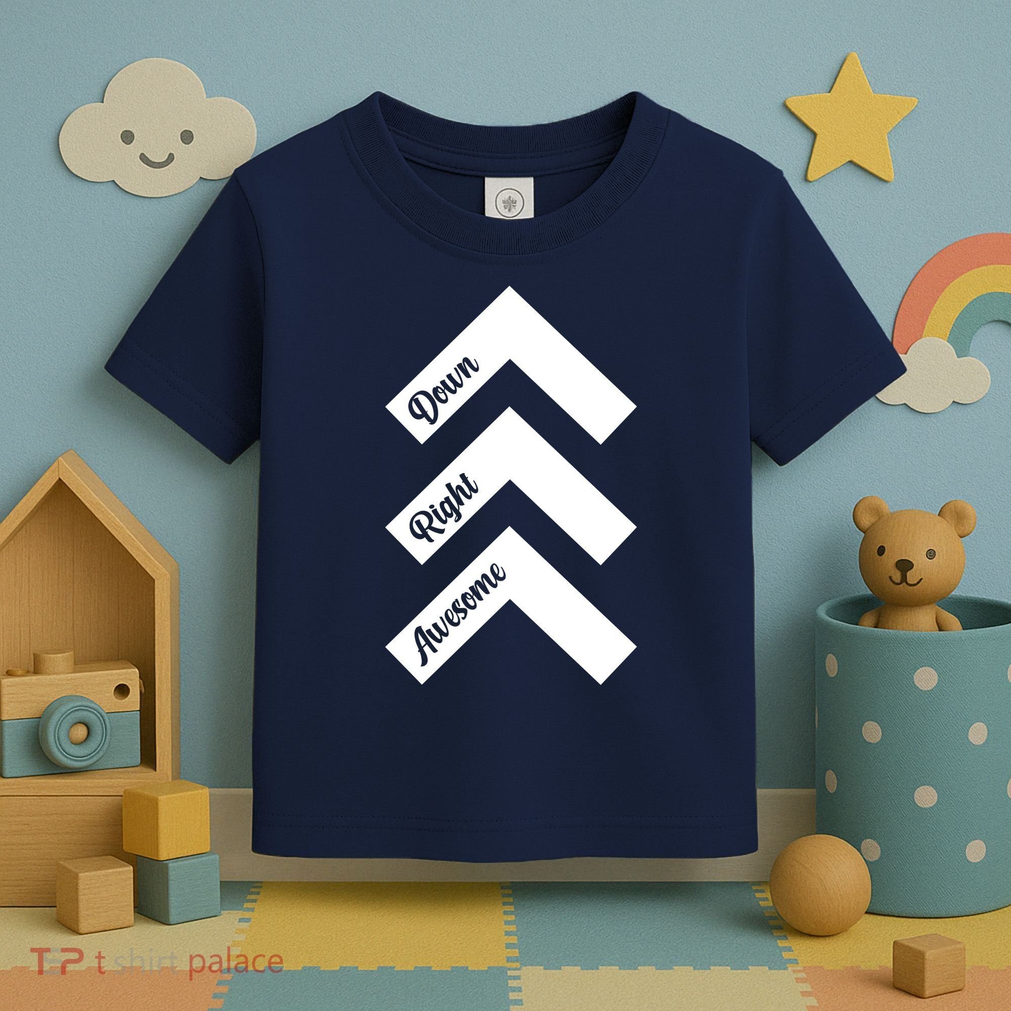 Down Right Awesome Arrow Down Syndrome Awareness Toddler T-Shirt