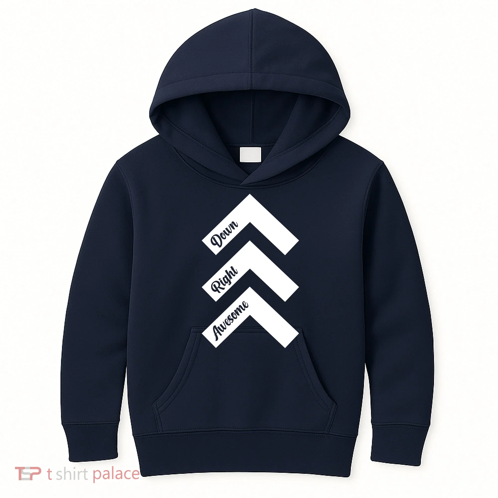 Down Right Awesome Arrow Down Syndrome Awareness Kids Hoodie