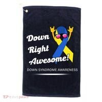 Down Right Awesome Down Syndrome Golf Towel thumb 0