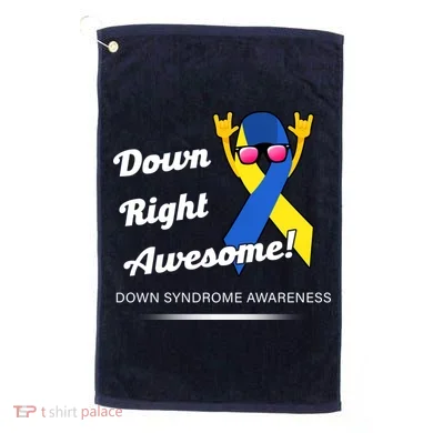 Down Right Awesome Down Syndrome Golf Towel