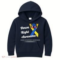 Down Right Awesome Down Syndrome Kids Hoodie thumb 0