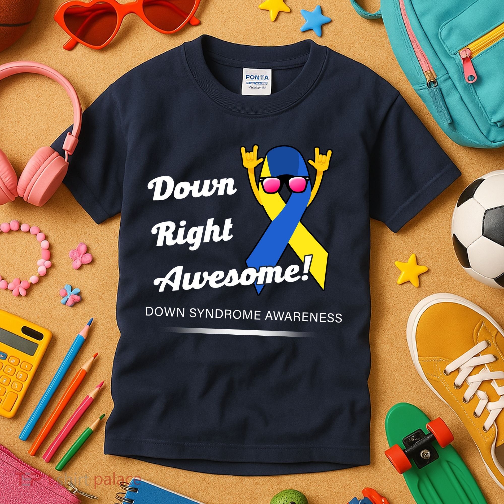Down Right Awesome Down Syndrome Kids T-Shirt