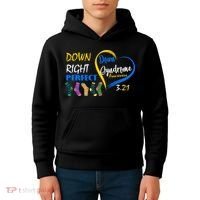 Down Right Perfect Down Syndrome Kids Hoodie thumb 4