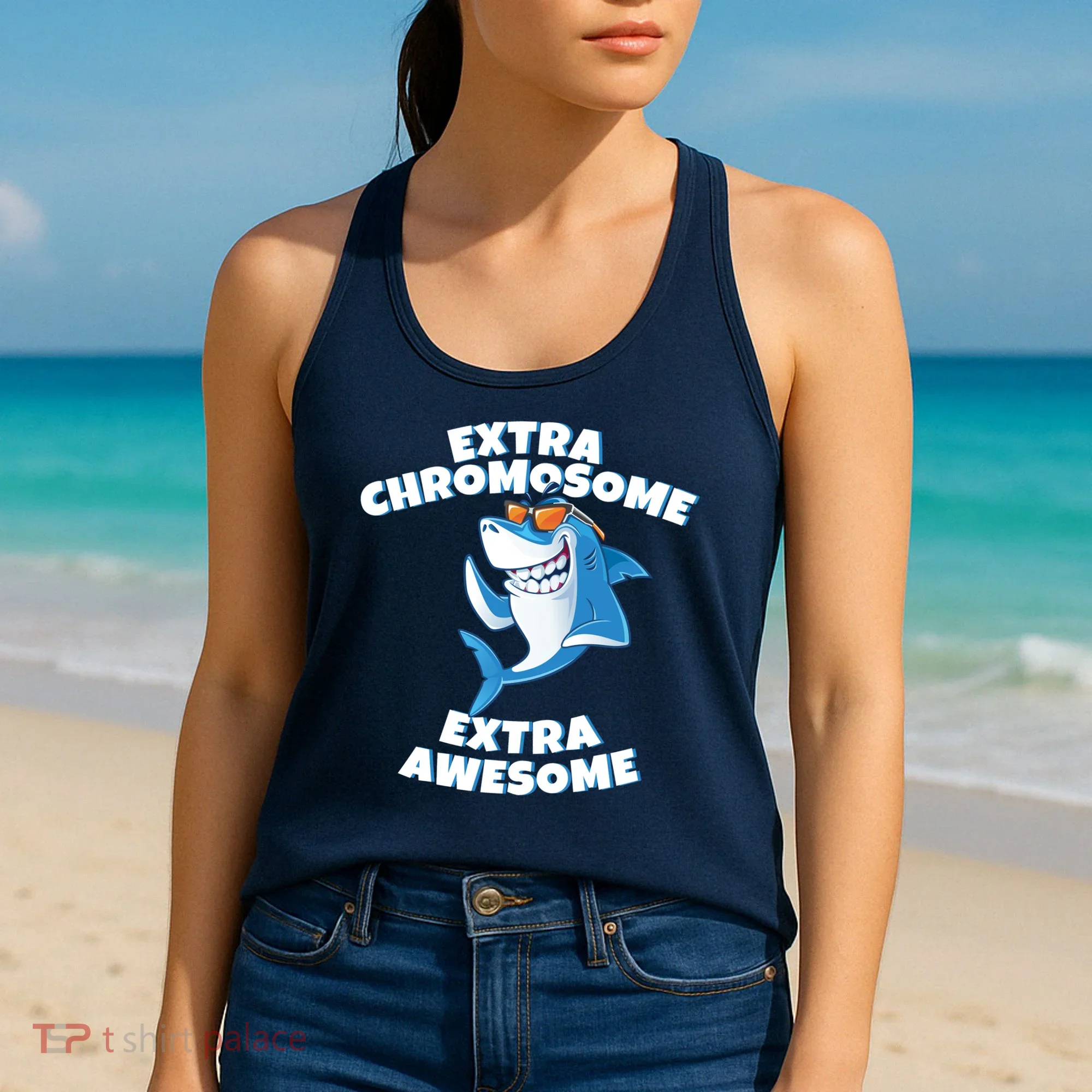 Down Syndrome - Extra Chromosome Shark Women's Tank Top