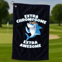 Down Syndrome - Extra Chromosome Shark Golf Towel thumb 1