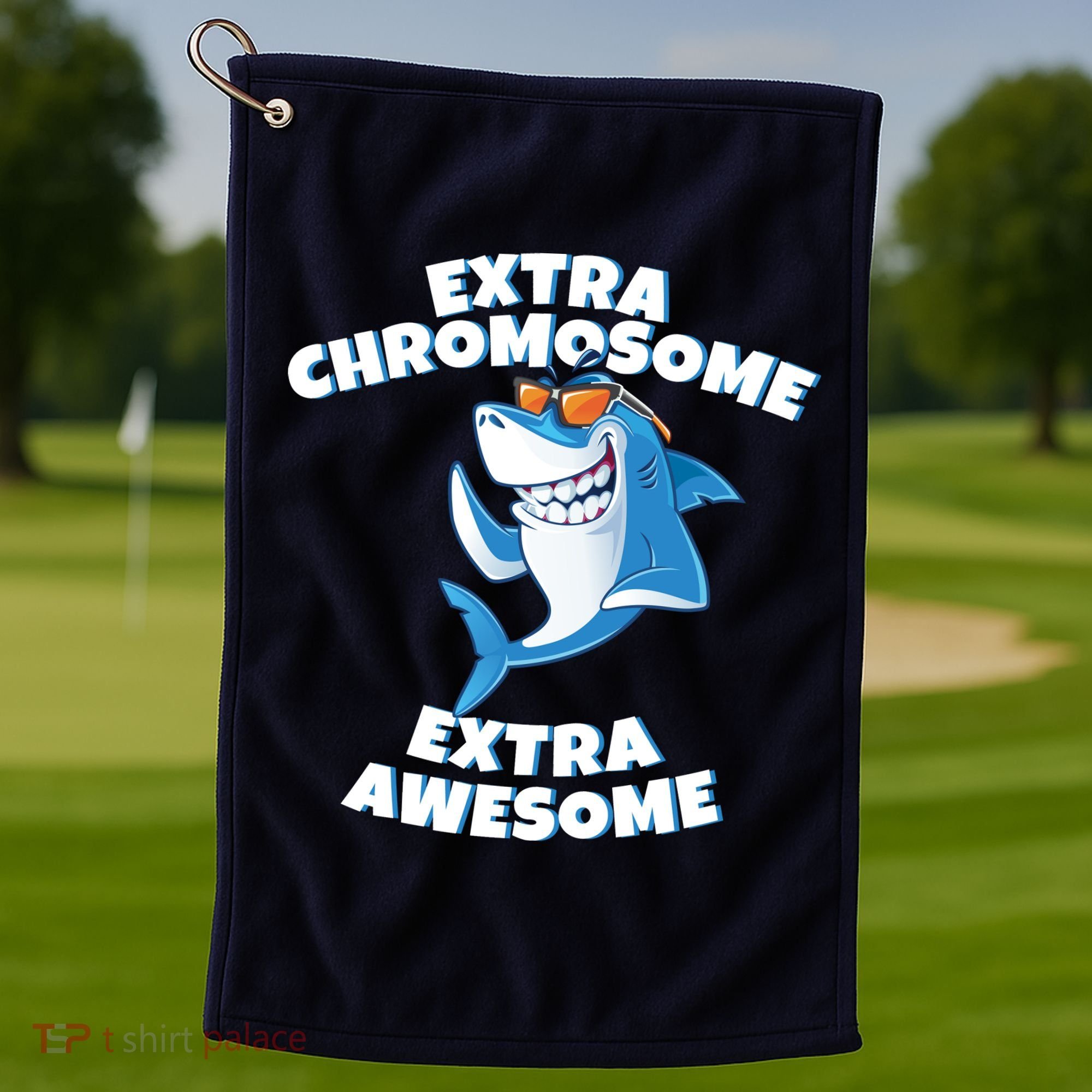 Down Syndrome - Extra Chromosome Shark Golf Towel