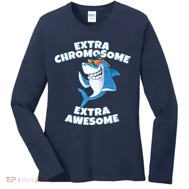 Down Syndrome - Extra Chromosome Shark Women's Long Sleeve Shirt