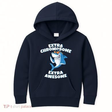 Down Syndrome - Extra Chromosome Shark Kids Hoodie