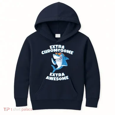 Down Syndrome - Extra Chromosome Shark Kids Hoodie
