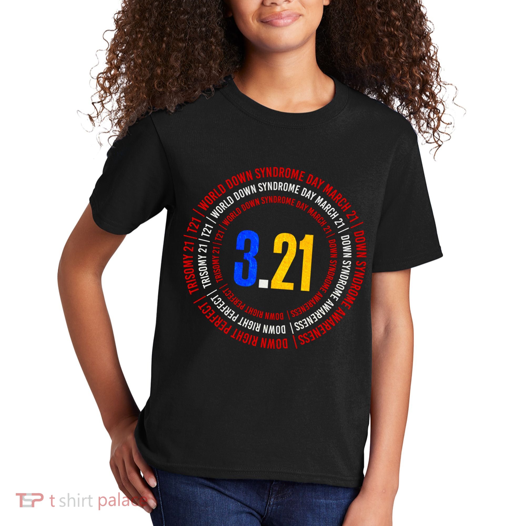 Down Syndrome 3.21 Shield Kids T-Shirt