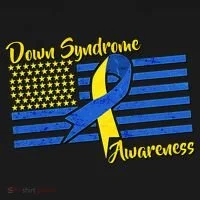 Down Syndrome American Flag Button thumb 1