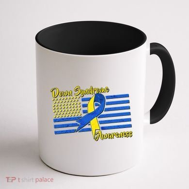 Down Syndrome American Flag Coffee Mug back