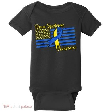 Down Syndrome American Flag Baby Bodysuit